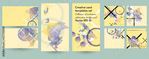 Fotografía Elegant natural pastel muted pale calm tones card templates set