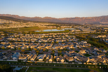 Aerial view of a planned community near Cape Town, South Africa