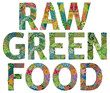 © Andreichenko - RAW GREEN FOOD. Vector decorative zentangle object for decoration