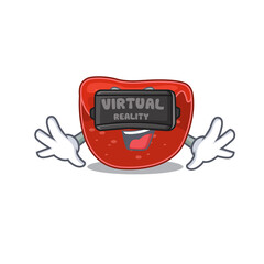 Sticker - A cartoon image of meatloaf using modern Virtual Reality headset