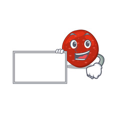 Sticker - Cartoon character design of peperoni holding a board