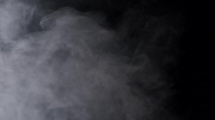 Wall Mural - flowing fog, mist, haze, vapor, fire smoke on black background