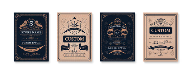 Wall Mural - retro posters design set