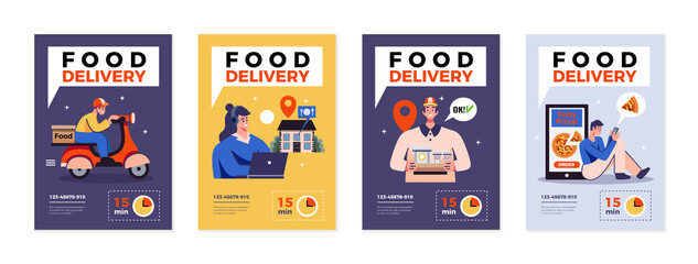 Wall Mural - Food Delivery Poster Set