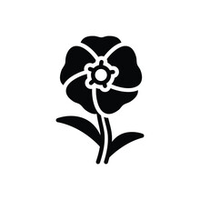 Black Solid Icon For Hollyhock