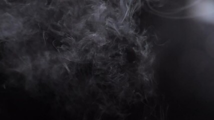 Wall Mural - flowing fog, mist, haze, vapor, fire smoke on black background