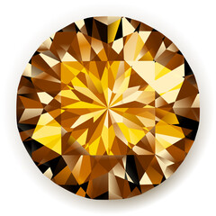 Wall Mural - Yellow diamond isolated on white