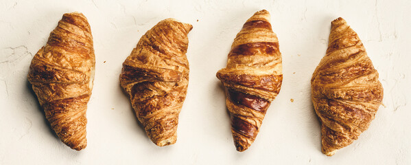 Wall Mural - Fresh Croissants, flat lay