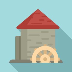 Poster - Construction water mill icon. Flat illustration of construction water mill vector icon for web design