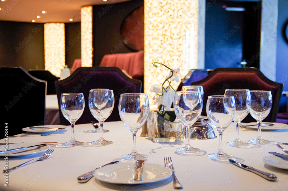 Elegant and formal dining room or restaurant onboard luxury MSC Cruises ...