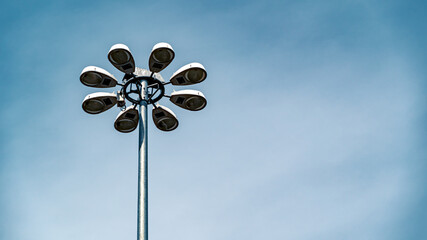 Flower like tall lamppost in an inner city centre