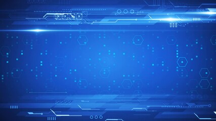 Wall Mural - blue futuristic interface technology background tech