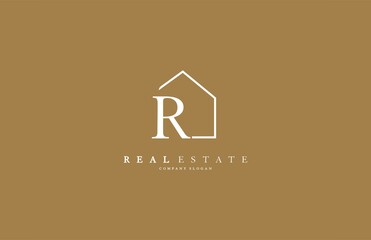 Wall Mural - Letter R Line House Real Estate Logo