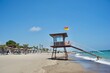 Lifeguard tower on the beach At summer 
