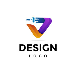 Wall Mural - Painting  logo design template