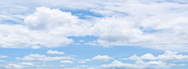 Wall Mural - blue sky clouds nature background ,realistic blue sky clouds wide panorama background