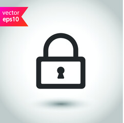 Lock vector icon. Private lock flat sign design. EPS 10 flat symbol pictogram