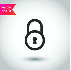 Lock vector icon. Private lock flat sign design. EPS 10 flat symbol pictogram