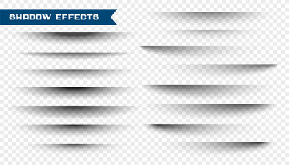 Wall Mural - set of paper shadow effect on transparent background