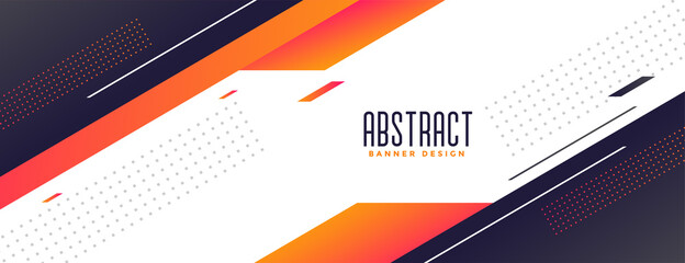 Wall Mural - geometric memphis style modern banner with orange shapes