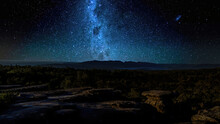 The Milky Way In The Mountains Of The Grampians National Park In  Victoria, Australia At A Clear Starry Night In Summer.