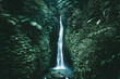 Amazing waterfall near Ubud in Bali, Indonesia.  Secret Bali jungle Waterfall
