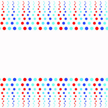 Halftone Dots Background, Blue And Red Seamless Dots Isolated On White Background, Bright Dotted Strips
