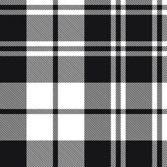 Black and White Plaid Tartan Seamless Pattern - Black and White Plaid, checkered, tartan seamless pattern suitable for fashion textiles and graphics