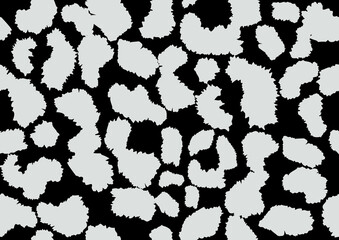 Poster - Abstract styled animal skin leopard seamless pattern design. Jaguar, leopard, cheetah, panther fur. Black and white