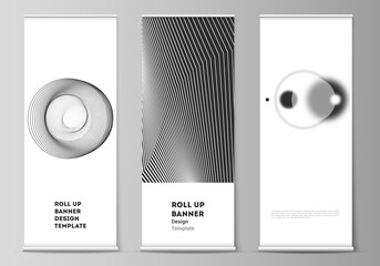Wall Mural - the vector layout of roll up banner stands, vertical flyers, flags design business templates. geomet