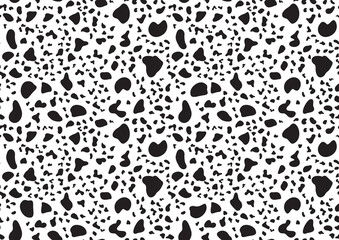 Poster - Abstract styled animal skin leopard seamless pattern design. Jaguar, leopard, cheetah, panther fur. Black and white