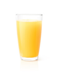 Glass of Pineapple juice isolated on white background. Clipping path.