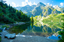 Beautiful Morskie Oko Lake ("Eye Of The Sea") In High Tatra Mountain, Poland