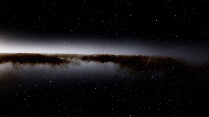 Stars in sky, starry night starlight shine of milky way, space cosmic background, starry background 3d render