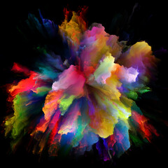 Wall Mural - Numeric Colorful Paint Splash Explosion