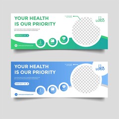 healthcare & medical banner ad design template