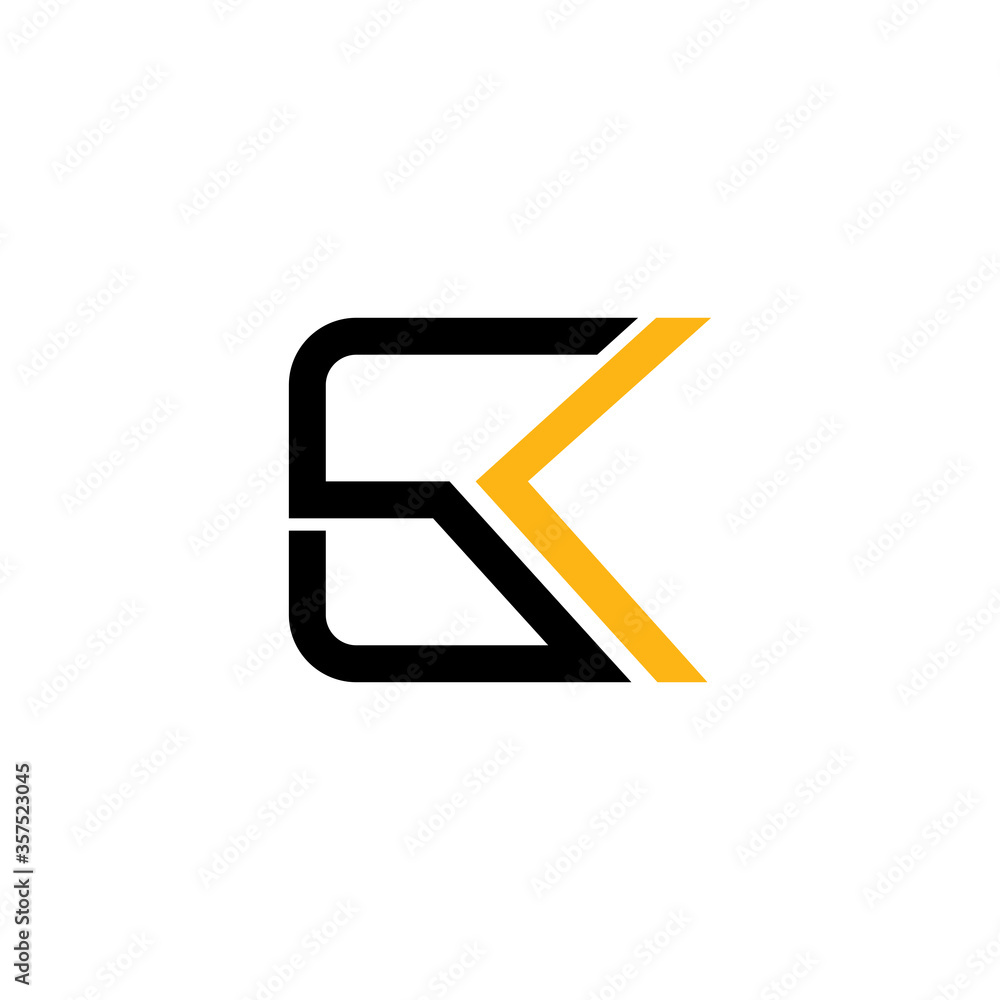 Initial letter S and K with arrow, luxury monogram SK logo, simple ...