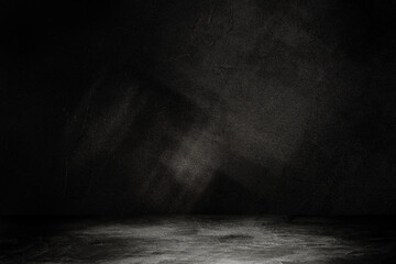 Wall Mural - empty space of studio dark room concrete floor grunge texture background with light shading.