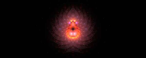 Sparks of energy form lotus flowers background