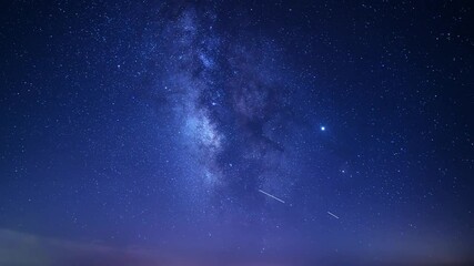 Wall Mural - Time-lapse of Milky Way and galaxy in the sky. Beautiful starry sky