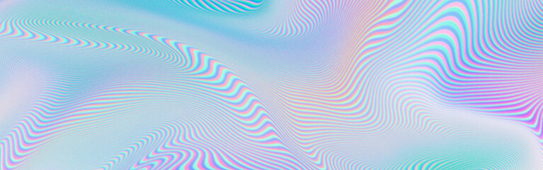 Wall Mural - abstract holographic texture rainbow glitch banner holo blank background