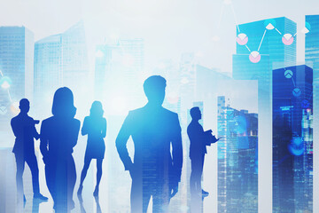 Canvas Print - Business team in city, partnership