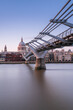 Millenium bridge looking to St. Paul's Cathedral in London