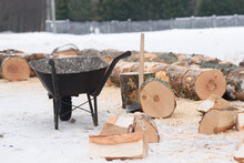 Firewood In The Snow
