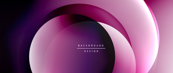 Circle modern geometric abstract background with liquid gradients