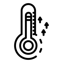 Wall Mural - Raise temperature icon. Outline raise temperature vector icon for web design isolated on white background
