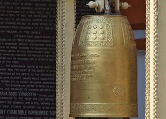 antique brass bell Buddhist prayer wheel