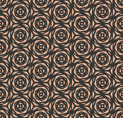 Wall Mural - Continuous Modern Vector 1920 Design Texture. Repeat Geometric Graphic Circular Texture Pattern. Golden Monochrome Dark Repeat 