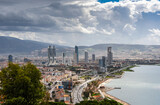 New skycrapers district of Izmir City view from Bayrakli Hill. Izmir is the third biggest city of Turkey.