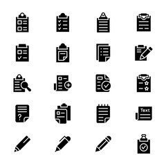 Wall Mural - Clipboard Document Glyph Icons Pack 